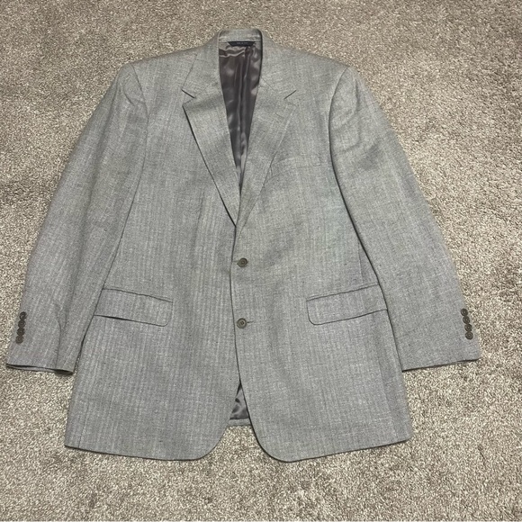 Men's Brooks Brothers Silk Linen Wool Herringbone Blazer Size 43